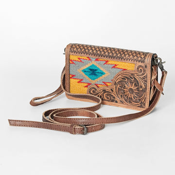 American Darling Cross Body Hand Tooled Saddle Blanket Genuine Leather Western Women Bag Handbag Purse | Crossbody for Cute